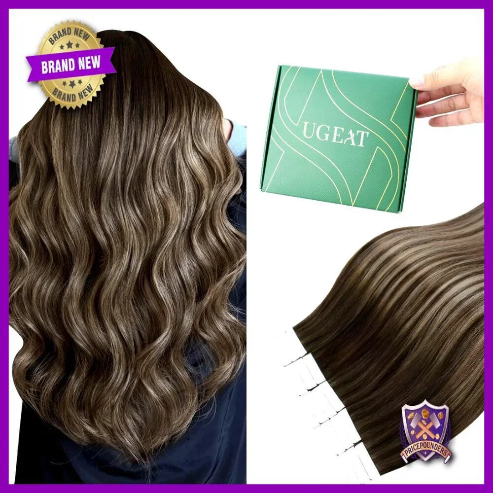 Human Hair Tape Extensions 20Pcs 50G Invisible Flat Fit DIY Application